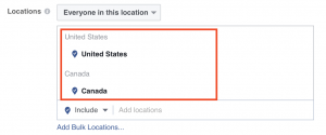 Location targeting facebook example