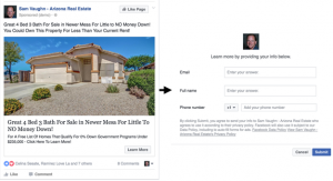 Facebook Lead Ad Real Estate Example