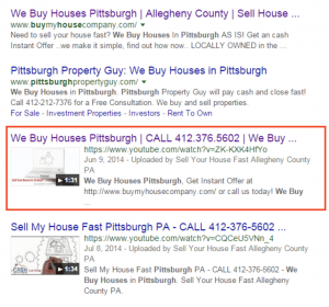 We Buy Houses Video SEO Example