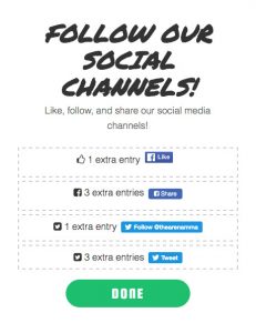follow social channels giveaway