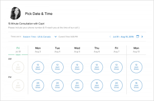 Calendly Interface for appointment bookings