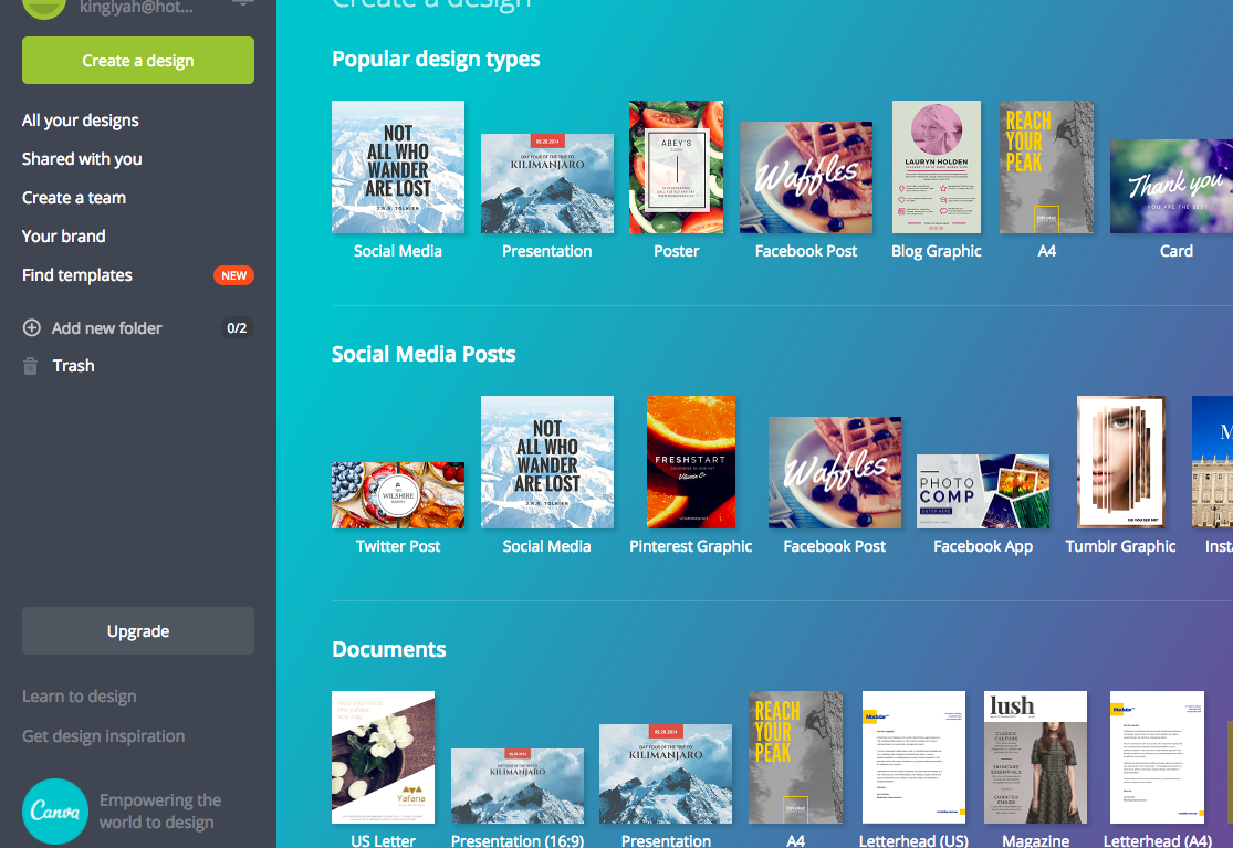 design templates from Canva