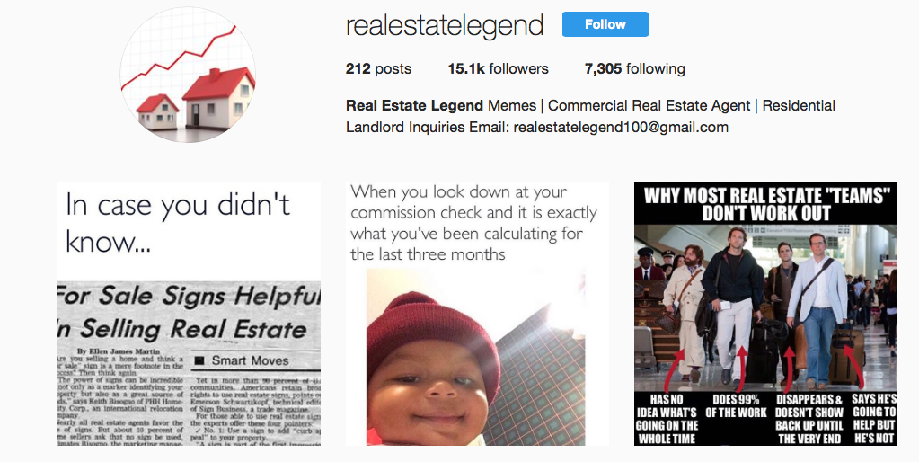 Real Estate Legend Instagram Page