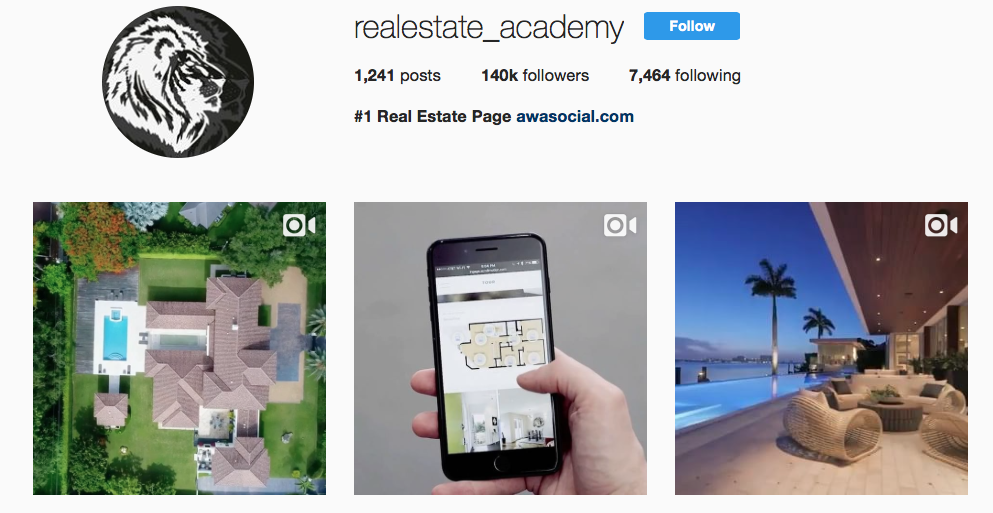 Real Estate Academy Instagram Page