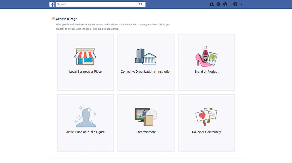 create a facebook business page