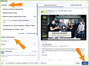 boost post button on Facebook post