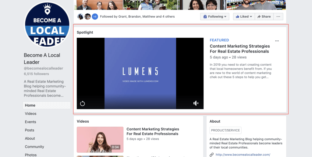Video spotlight Facebook Ads